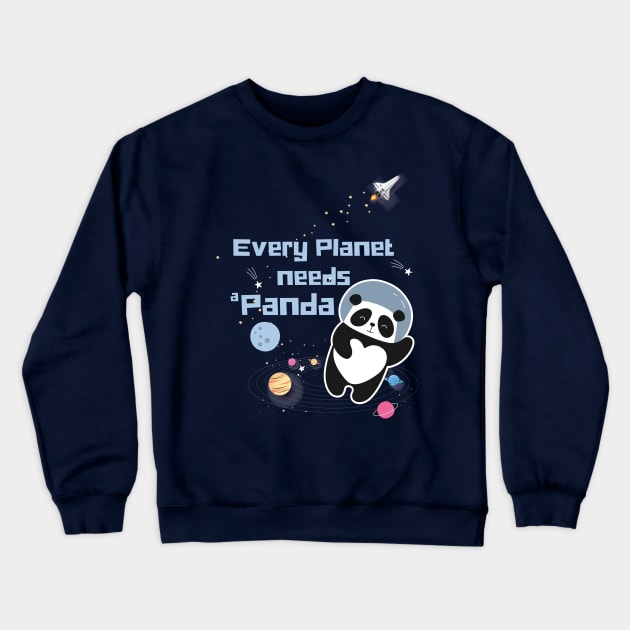 Every planet needs a panda astronaut panda Crewneck Sweatshirt by Ribsa